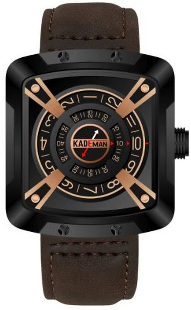kademan Analog Watch For Men Buy kademan Analog Watch For Men Dark Brown Unique Time And Date Casual Sports Tonneau Display Leather Online at Best Prices in India Flipkart