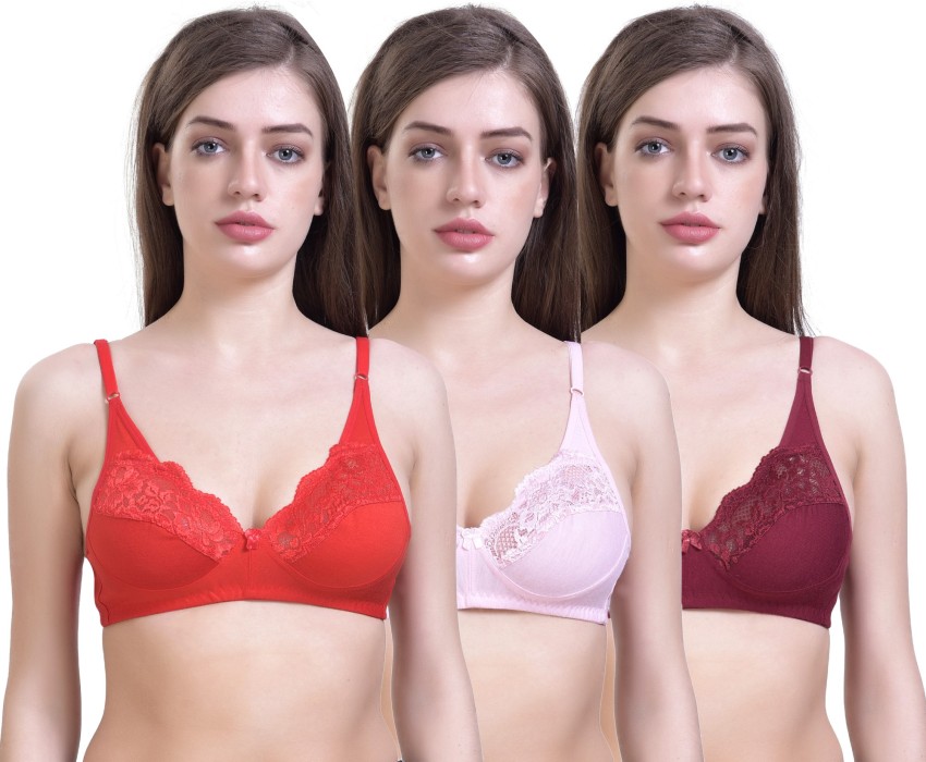 SKY BEAUTY Cotton Fabric Women T-Shirt Non Padded Bra - Buy SKY BEAUTY  Cotton Fabric Women T-Shirt Non Padded Bra Online at Best Prices in India