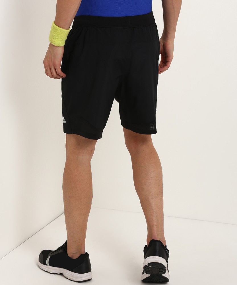 ADIDAS Originals Men Black Self-Design Monogram Sports Shorts