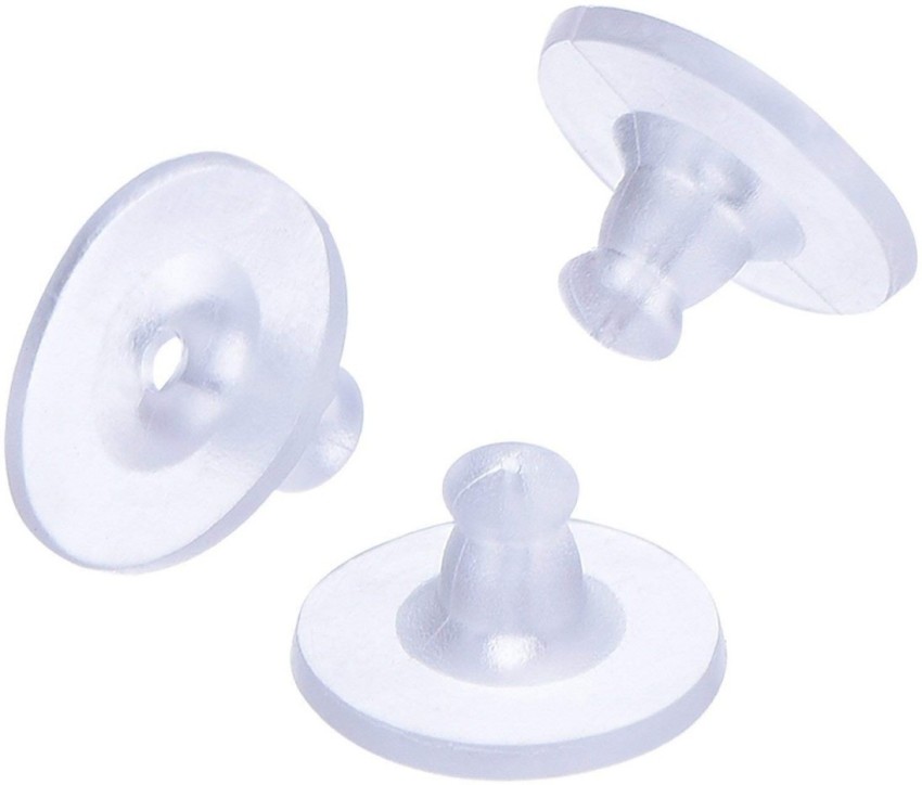100 200 Clear Rubber Plastic Silicone Earring Back Safety Stoppers