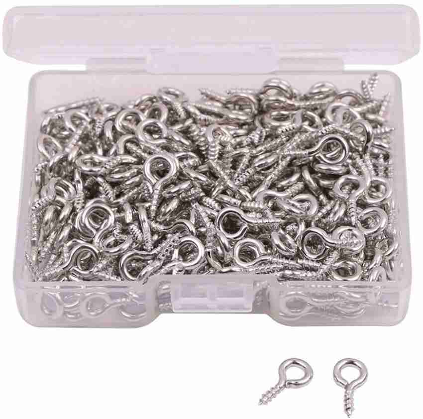 100PCS Small Screw Eye Pins Mini Metal Eye Pins Eye Hook Screw Eyes Pin  Hook Ring