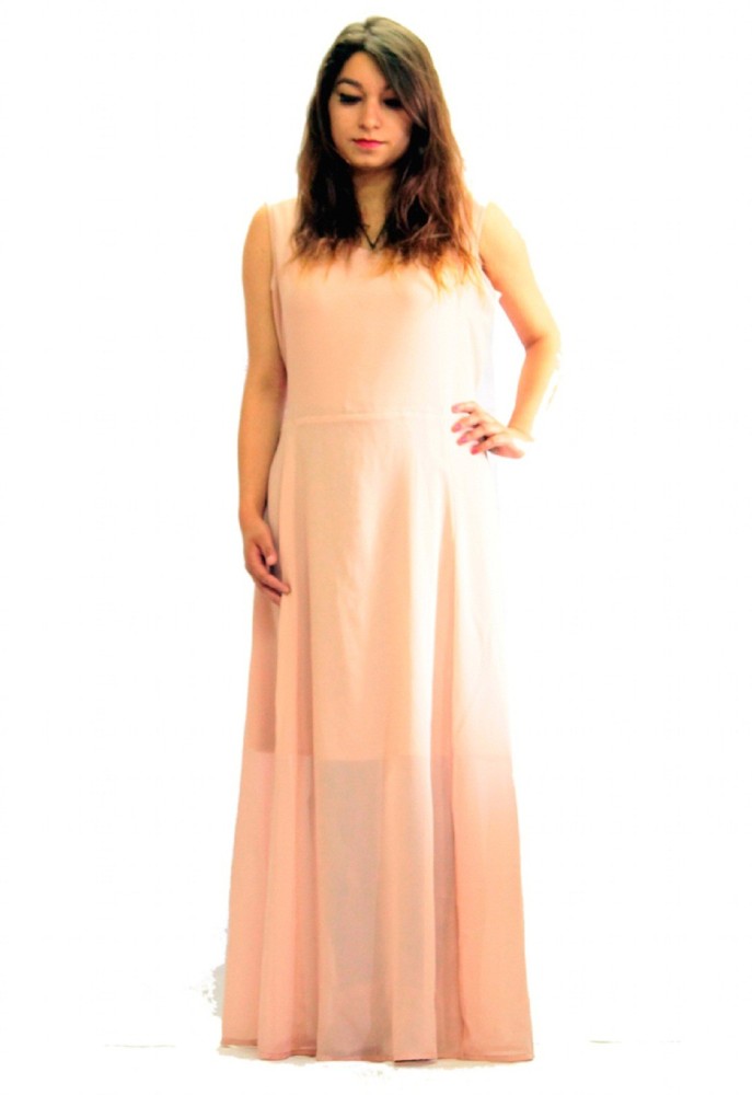 Raabta peach cold on sale shoulder long dress