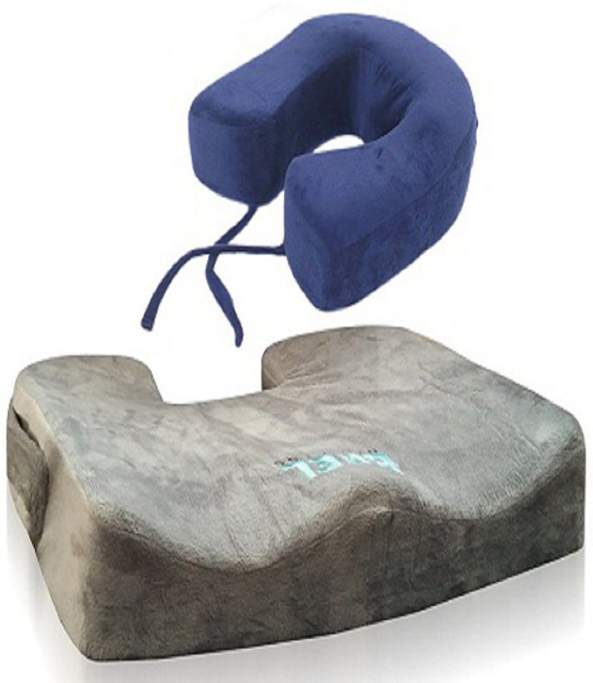 BAEL WELLNESS Seat Cushion Neck Cushion Combo Pack Neck Pillow Grey Price in India Flipkart