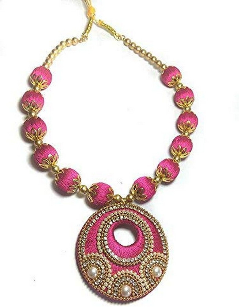 The Craft House silk thread necklace Multicolor Latest Design Fabric Necklace Fabric Necklace Price in India Buy The Craft House silk thread necklace Multicolor Latest Design Fabric Necklace Fabric Ne...