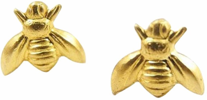 Gold Bee Earrings with Diamonds  Jacqui Larsson Fine Jewellery
