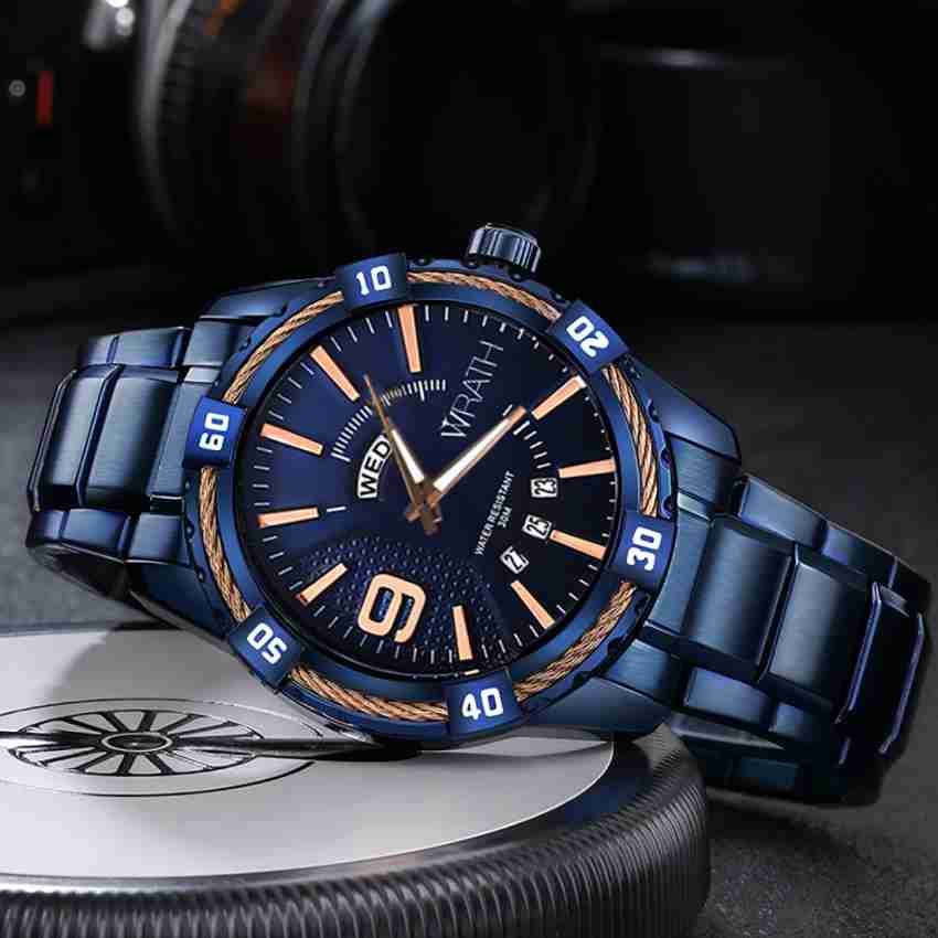 Wrath Analog Watch For Men Buy Wrath Analog Watch For Men Devil s Blue Day Date Luxury Online at Best Prices in India Flipkart