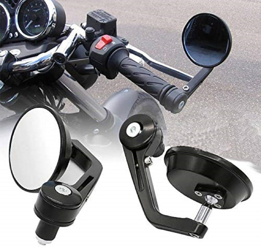 Handle bar end side shop mirror