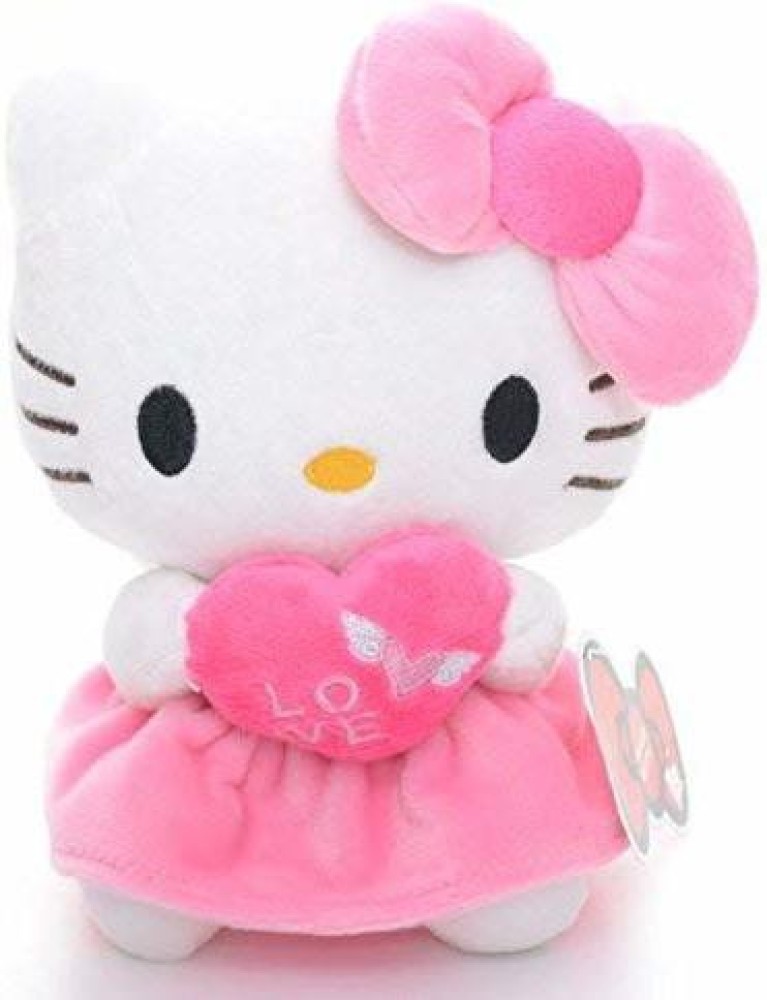 gaju Cute Baby Pink Plush Hello Kitty Love Heart Angel Wing