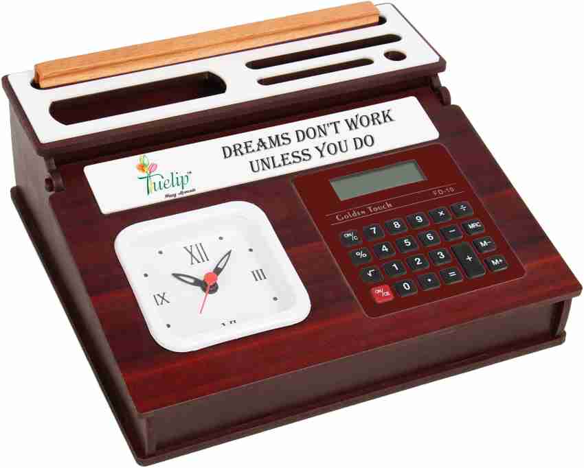 Analog Wooden Pen Stand With Clock and Calculator, For Office at Rs 999 in  Gwalior
