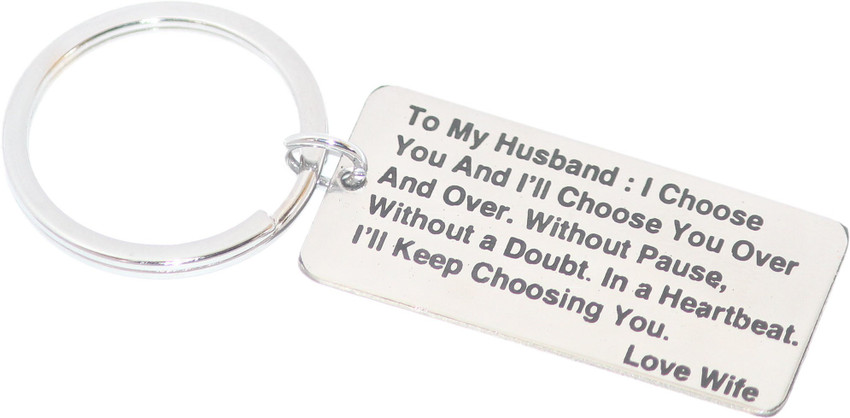 Aura To my husband Love Wife Valentine Anniverysary Keyring for