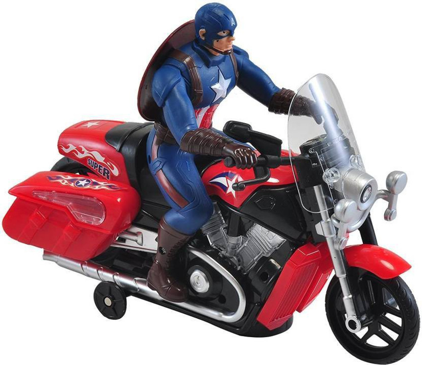 SHRIBOSSJI Captain America Civil War Musical Motor Bike With Sound