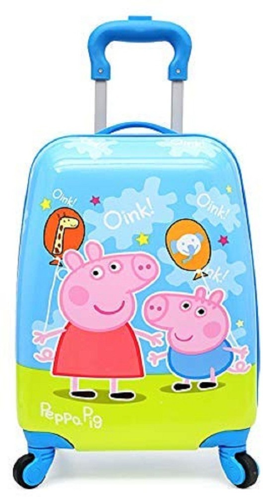 Mei Ge 360 Degree Rotating 4 Wheel Spinner 18 Inch Hard Shell ABS Trolley Cabin Luggage Travel Bag for Kids Peppa Pig Cartoon Design Cabin Suitcase 4 Wheels 18 inch Blue Price in India Flipkart