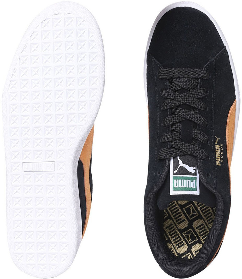 Puma suede classic black orange sales