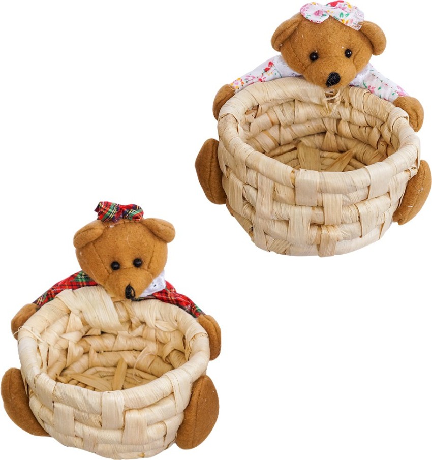 Tovick Handcrafted Teddy Bear basket holding showpiece Teddy bear great Gifting Sponge Vase Price in India Buy Tovick Handcrafted Teddy Bear basket holding showpiece Teddy bear great Gifting Sponge