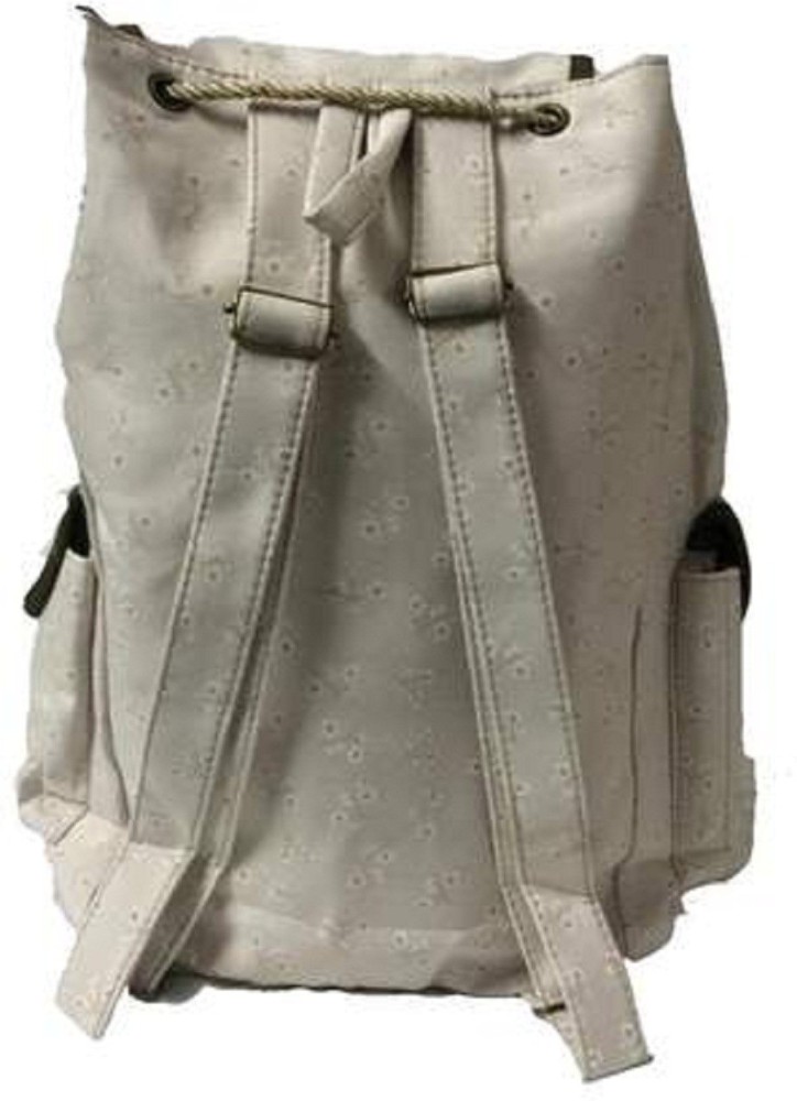 Own Classy Luxury Beige & Brown Designer Drawstring Backpack for Girls &  Women 10 L Backpack Beige - Price in India