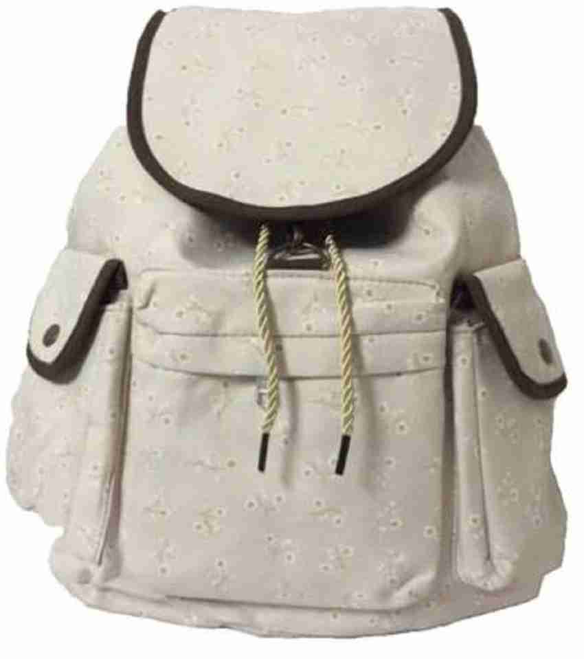 Own Classy Luxury Beige & Brown Designer Drawstring Backpack for Girls &  Women 10 L Backpack Beige - Price in India