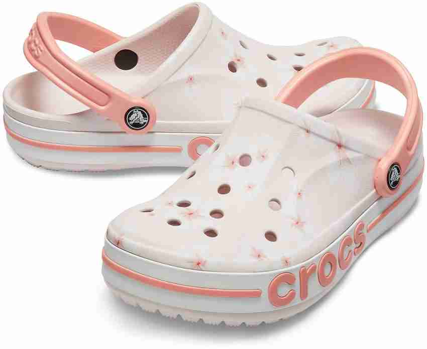 pink crocs with flowers