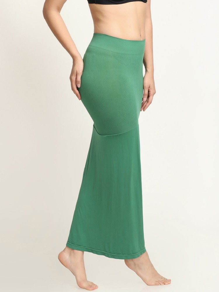 Traditional Full Elastic Saree Shapewear Petticoat Size Medium Color Apple  Green 