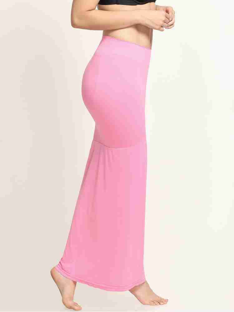 Pink Women' Saree Shapewear With Side Slit Mermaid Petticoat Stitched  Lehenga Women Strechable Sari Skirt for Bridesmaid Solid Plain Skirt 