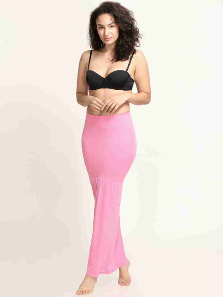 Buy PKYC Women's Tomato Pink Saree Shapewear Stretchable Slim Fit