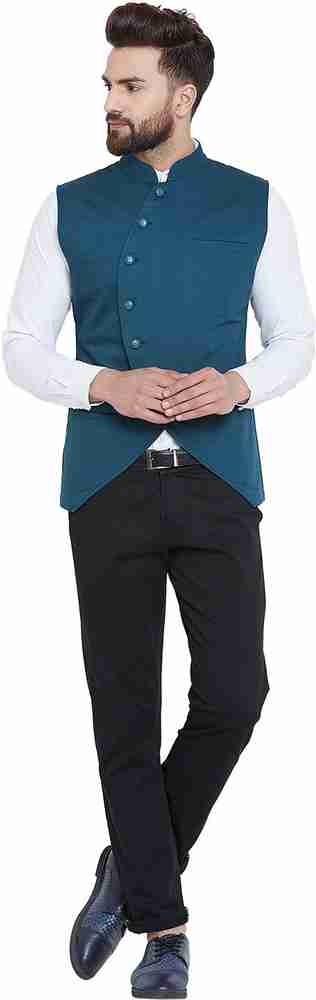 Hypernation solid men's waistcoat cheap