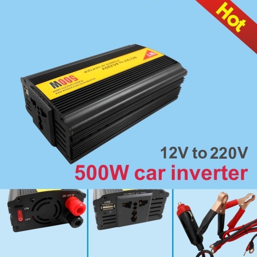 TECHGEAR 500 Watt Car Auto Inverter/ Converter 12V Dc To 220V Ac +