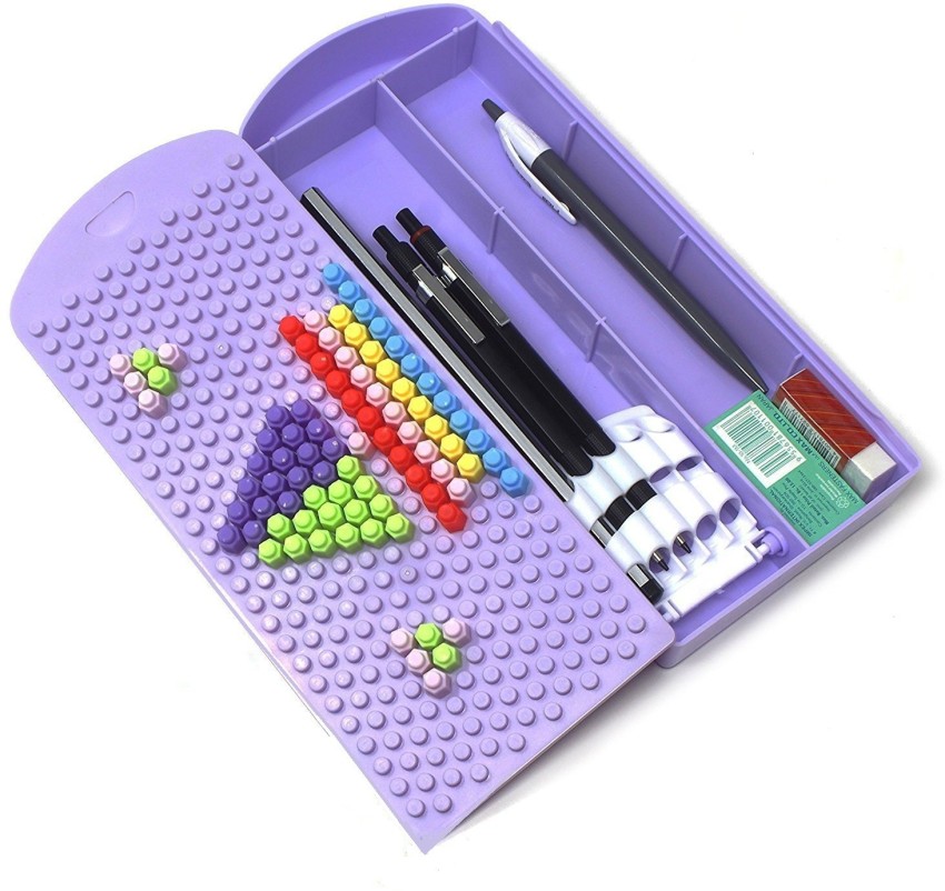 INAAYA Puzzel Pencil Box For School Kids , Purple, 45 Grams,  Pack Of 1 Puzzel pencil box Art Plastic Pencil Box - Box