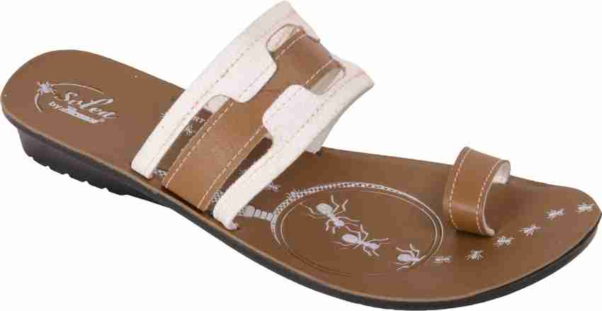 Paragon Women Brown White Flats Buy Paragon Women Brown White