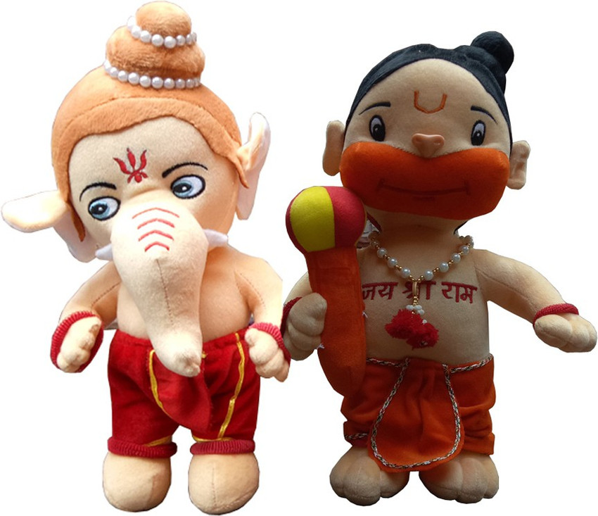 Babyjoys Lord Baal Hanuman and Ganesha Hindu Idol Soft Toy Pack