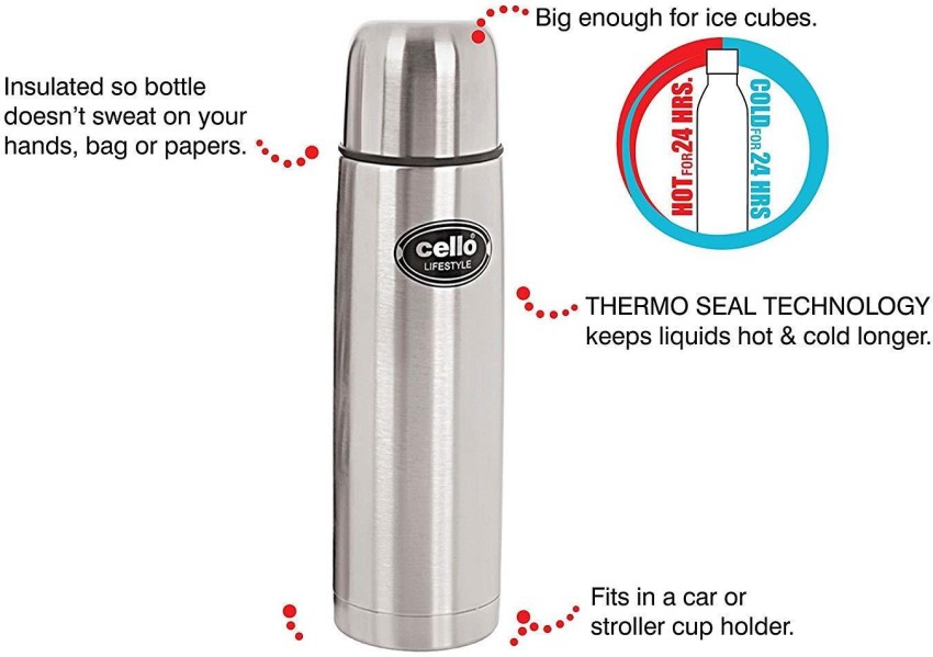 Buy 24 Hrs Hot & Cold Flask with Temperature Display + Free 2