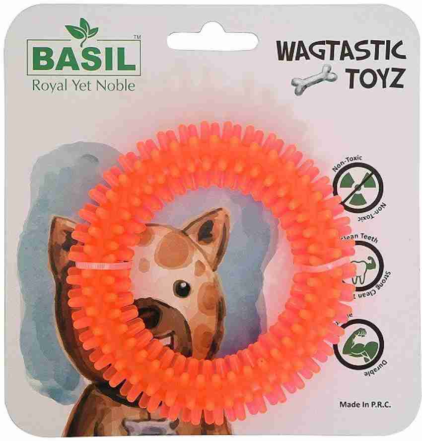 BASIL Dental Spike Puppy Ring Rubber Chew Toy For Dog Price in