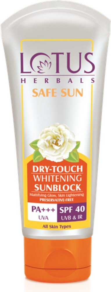 LOTUS Sunscreen SPF 40 PA Herbals Safe Sun Dry Touch Whitening Sunblock