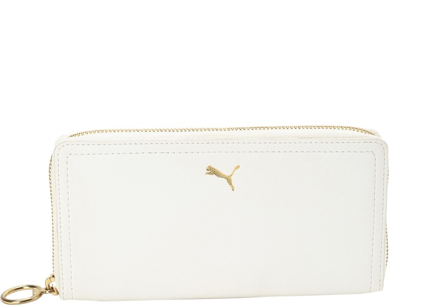 PUMA Women Casual White Genuine Leather Wallet White Price in