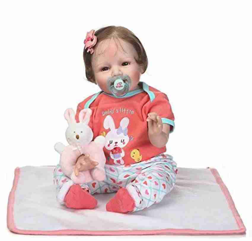 22 inch Reborn baby doll pink girl newborn silicone doll bebe