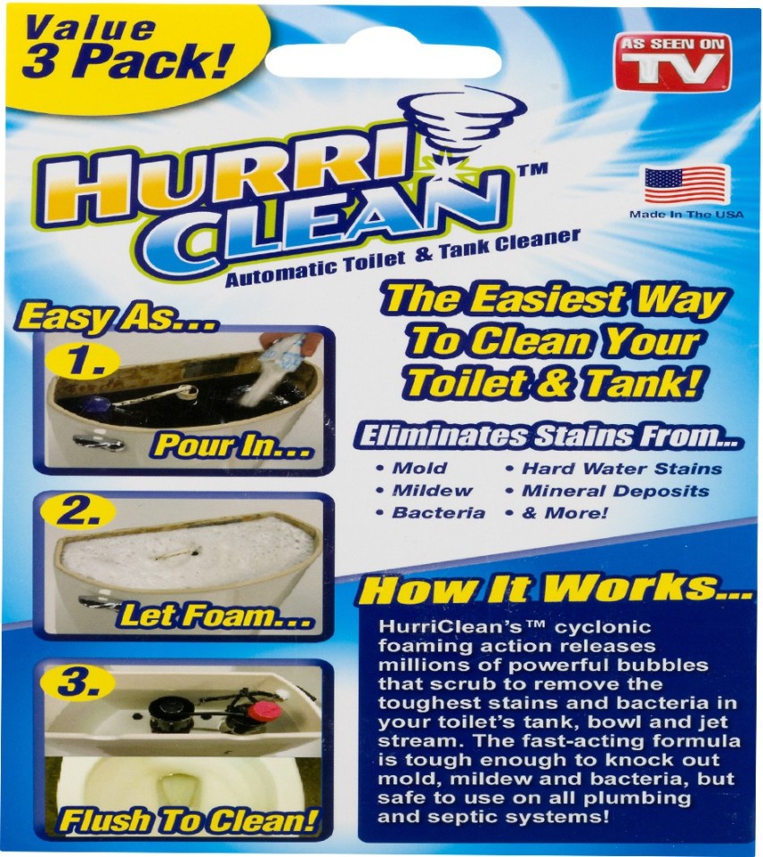 HurriClean Automatic Toilet Tank Cleaner Value 3 Pack