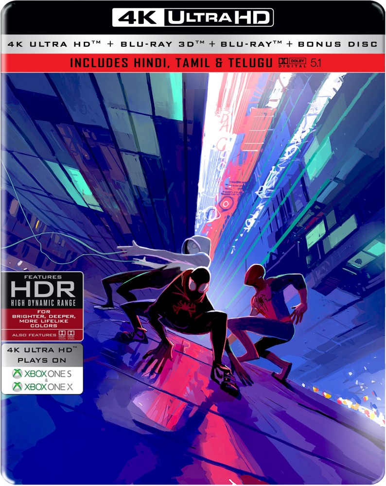 Spider-Man: Into the Spider-Verse (Steelbook) (4K UHD + Blu-ray 3D + Blu-ray  + Blu-ray Bonus Disc) (4-Disc Box Set) Price in India - Buy Spider-Man: Into  the Spider-Verse (Steelbook) (4K UHD +