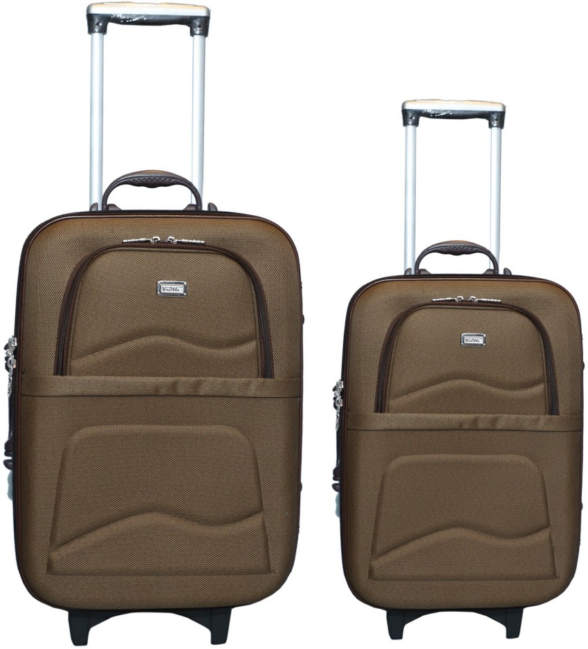 VIDHI Luggage Pack Set Pack of 2 Brown Trolley Bag 20Cabin Luggage   24 Checkin Luggage Checkin Suitcase  24 inch BROWN  Price in India   Flipkartcom