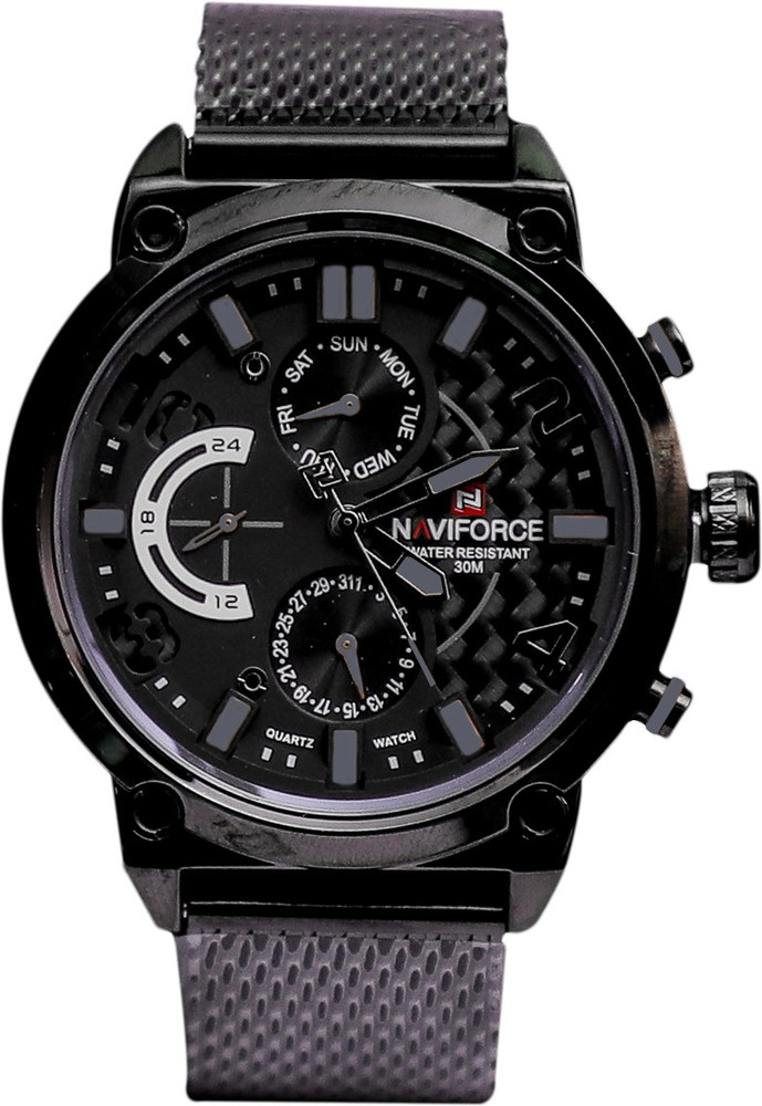 NAVIFORCE Genuine Chronograph Men Watch Stainless Steel Mesh Band