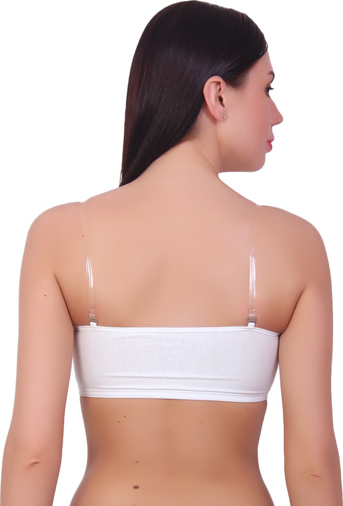 Light Pure Tube Bra With Detachable Transparent Stripes