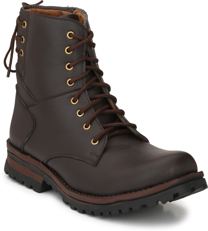 synthetic leather boots mens