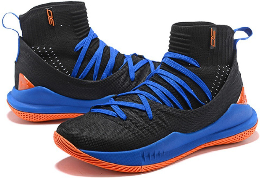UnderArmour UA Stephen Curry 5 Black Blue Basketball Shoes For Men