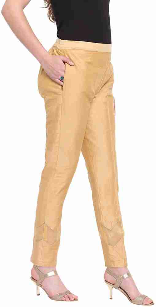 Buy Gold Trousers & Pants for Women by RIVI Online