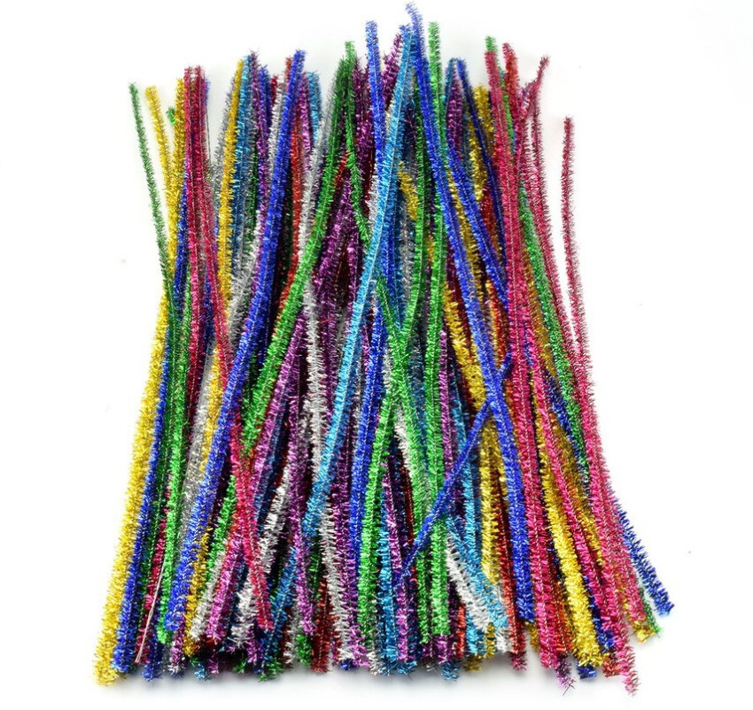PRANSUNITA Sparkle Pipe Cleaners 25 Pcs, Chenille Stems for DIY Crafts  Decorations Creative School Projects (6 mm x 12 Inch), Color - Red -  Sparkle Pipe Cleaners 25 Pcs, Chenille Stems for