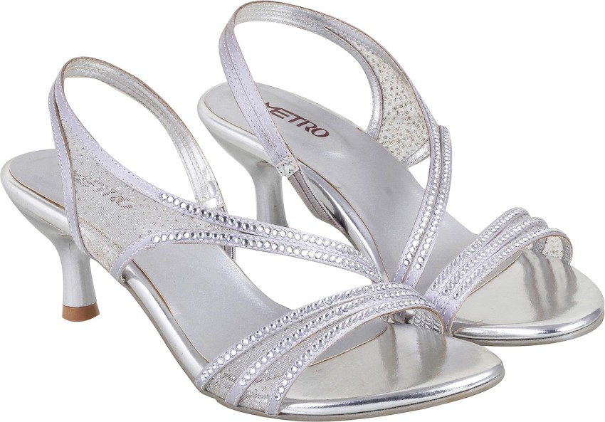 Silver sandals for wedding best sale low heel