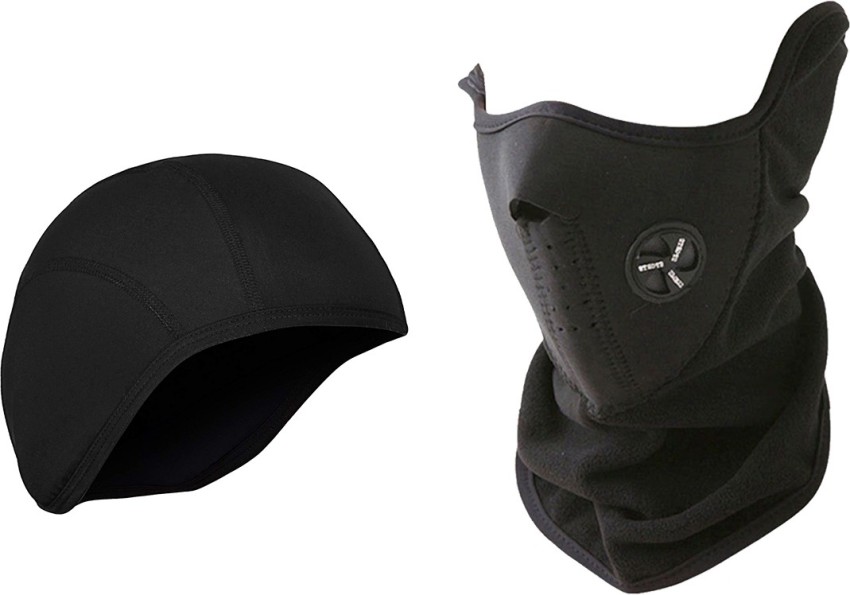 Mototrance Black Helmet Skull Cap For Men