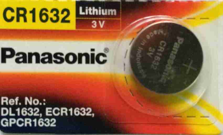 CR-1632/BN Panasonic, Panasonic CR1632 Button Battery, 3V, 16mm Diameter, 513-2859