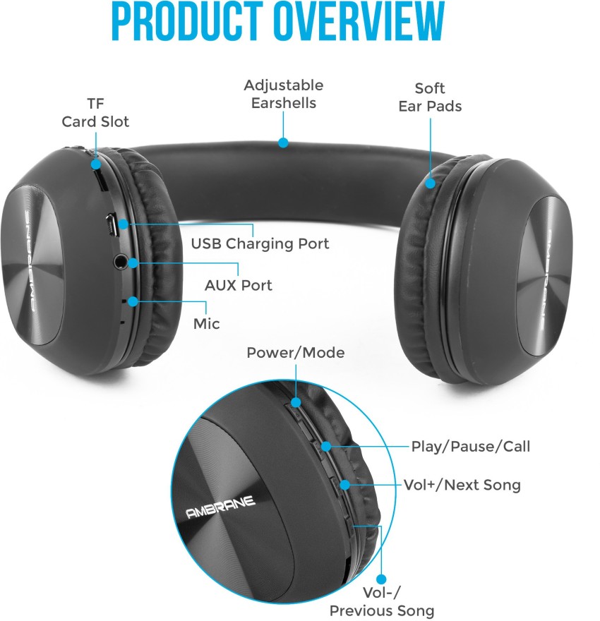 Ambrane WH 65 Bluetooth Headset Price in India Buy Ambrane WH 65