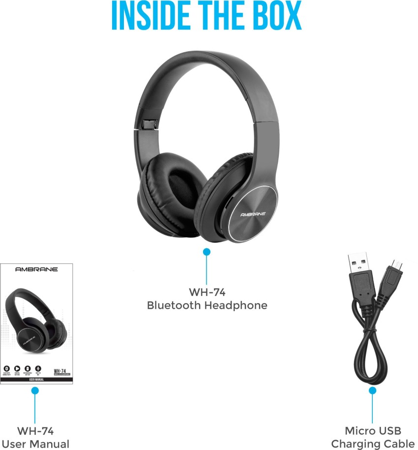 Ambrane WH 74 Bluetooth Headset Price in India Buy Ambrane WH 74