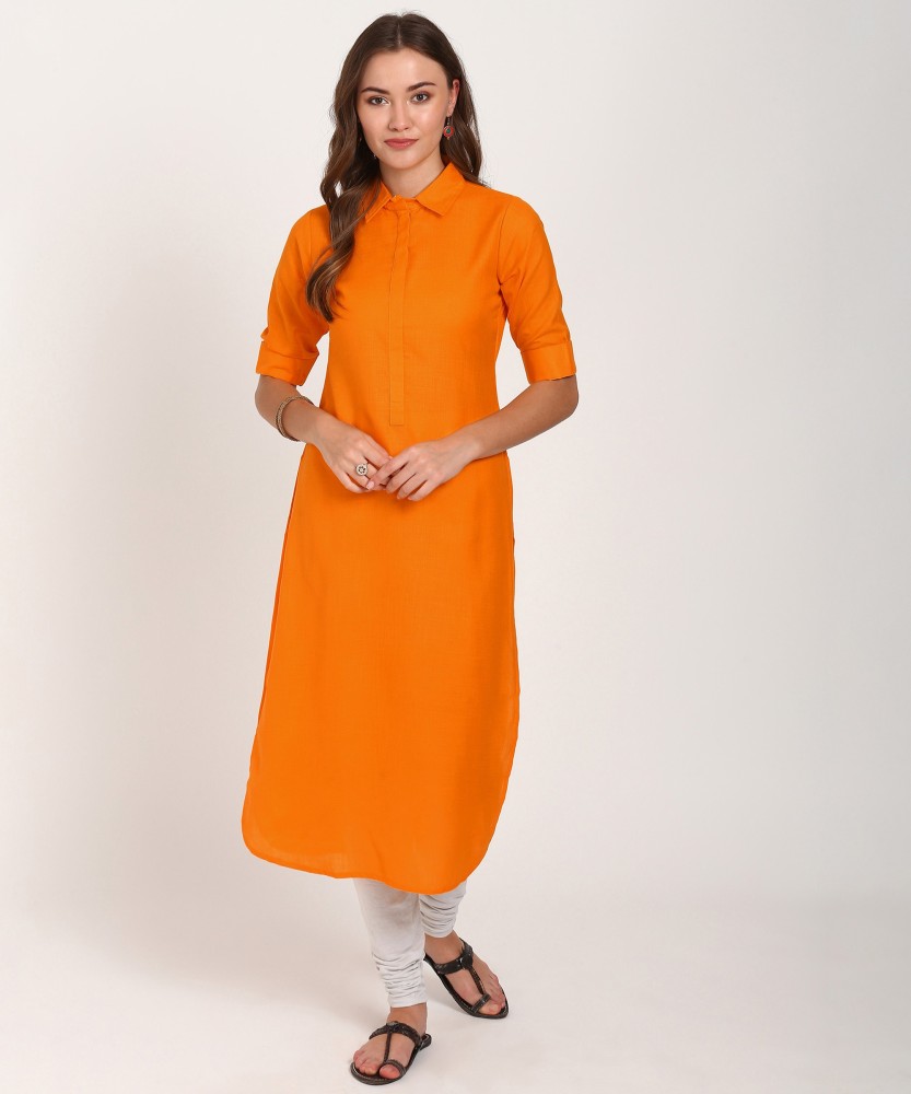 Flipkart orange kurti best sale