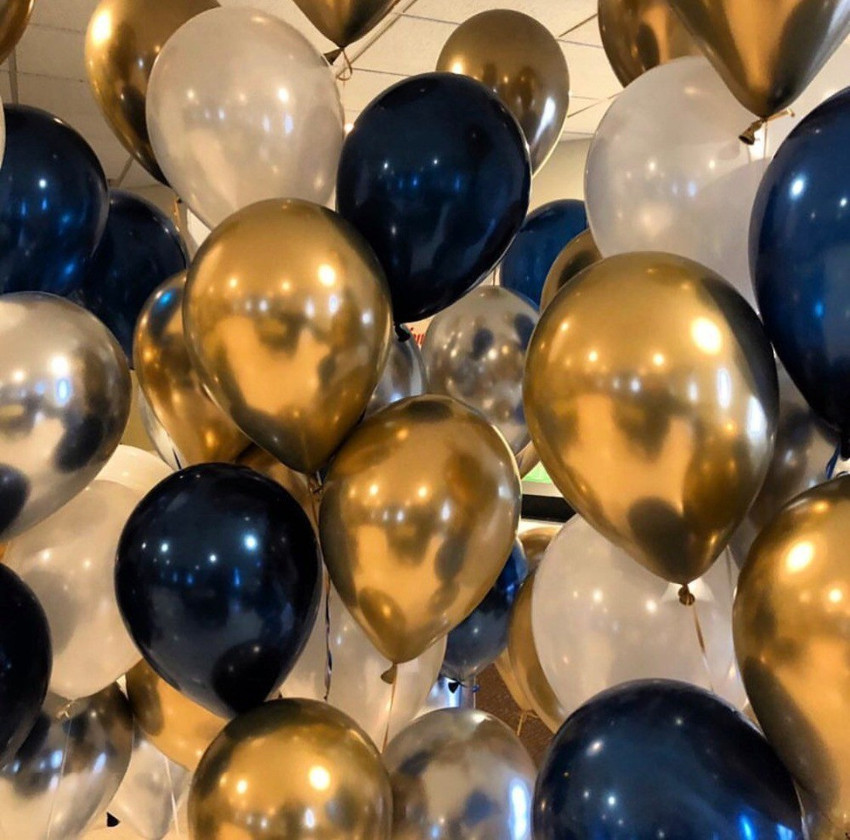 Flipkart TRISHRA Solid alloons Metallic HD Gold Blue and